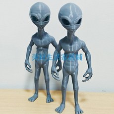 美好生活家居鋪 熱賣2024新款羅斯威爾外星人手辦 FDM3D列印小灰人彩色成型, 1個, 淺灰色,大號