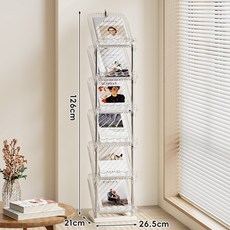 아크릴 잡지꽂이 앨범 홍보책자 매장진열대 잡지거치대 스탠드 잡지꽂이 6/7/8 단, 6단, 투명