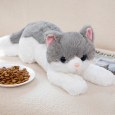 에쥬아 모방 고양이 인형 아이냥 봉제인형, 1개, 그레이, 50cm