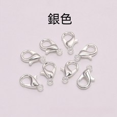 迷你龍蝦扣 DIY手作鑰匙圈吊飾配件, 1個, 銀色鑰匙扣【16mm長】1入