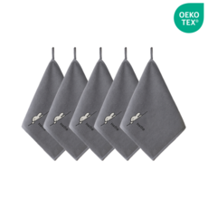 포송타월 오코텍스인증 레빗고리 어린이집 고리수건, 회색, 5개