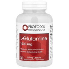 Protocol for Life Balance L-글루타민 1000mg 120 베지캡슐, 5개, 120정