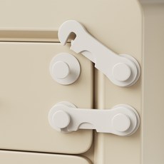 DFMEI 兒童鎖釦抽屜安全鎖嬰兒防夾手寶寶推拉門冰箱防護鎖開門童鎖櫃鎖, 短鎖【雙重鎖釦】2只裝:如圖