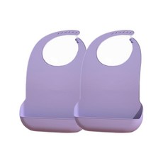 셀링온 성인 실리콘턱받이, 2개, 대형 퍼플