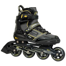 롤러 더비 AERIO 60 남성 인라인 스케이트, Black/Yellow, US 9/UK 8, Black/Yellow