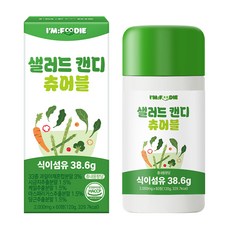 아임푸디 샐러드 캔디 츄어블 식이섬유 청포도맛, 1개, 60정