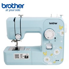 【Brother 兄弟牌】湛藍網美型實用縫紉機 JK-17B(自動穿線/可車縫厚布牛仔布/贈縫紉研習卷), 藍色, JK-17B