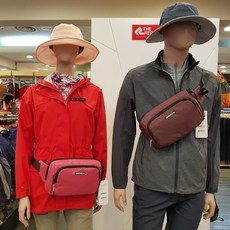 레드페이스 남녀공용 다용도 힙색&크로스백 그리드 세이프락 벨트 배낭, 핑크