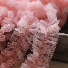 1M Pleated 레이스 속옷 메쉬 패브릭 의류 드레스 여성 우아한 럭셔리 리본 5cm 도트 바느질 용품 인형 액세서리 YU37, 하얀색, 1개