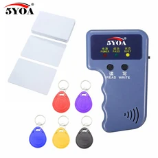 휴대용 125KHz EM4100 RFID 복사기 라이터 복사기 프로그래머 리더 + EM4305 T5577 재기록 가능 ID Keyfobs