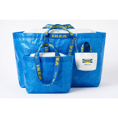 세라 이케아 가방 3종 올인원 세트 (대형 L + 소형 S + 미니 파우치 화이트+품질보증서) 캠핑 빨래 장바구니 방수 분리수거함 이사가방 장바구니, 1세트, L사이즈+S사이즈+키링