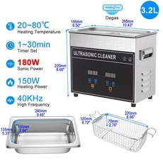 휴대용 초음파 세척기 세척 초음파 가열 600W 초음파 욕조 EU 영국 플러그 1L 2L 3L 6L 10L 22L 30L, 01 AU, 09 3.2L 180W CJ020S-1