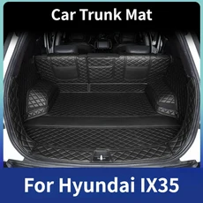현대 IX35 용 자동차 트렁크 매트 2018-2025 2010-2017 가죽 방수 전용 카고 라이너 자동차 트렁크 더러운, 05 Pattern Black, 02 2018-2023