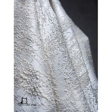 패브릭원단 가을과 겨울 의류 섬유로 만든 추상 불규칙한 입체 곡물 패턴 자카드 질감 직물, creamy white, 1개