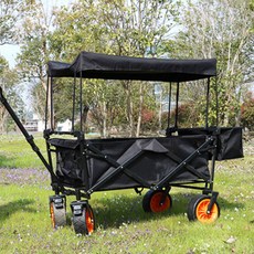 露營推車尾兜袋 - 露營拖車配件, 1個, 防雨防曬頂棚-黑色, 黑色