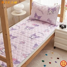 宿舍卡通全棉床墊 四季通用全棉軟床墊 兒童軟床墊 單人床墊 防滑雙人加棉床墊 加大雙人床墊kun, 1個, 甜筒玉桂狗,一對枕頭套