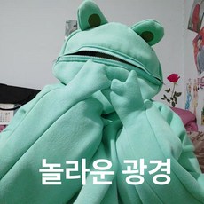 개구리 후드티 후드 집업 남녀공용 코스튬 보드복 보드복상의 커플 연말파티 할로윈 엽기