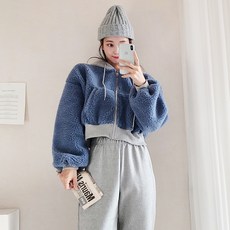 배색이돋보여 후드집업 조거 양털 트레이닝세트