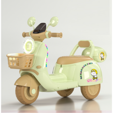어린이 전동 오토바이 유아 삼륜차 스쿠터 아기전동차, 1개, 그린