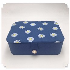 簡約韓版針線盒收納盒，家用全套精緻針線包，便攜可愛少女縫補工具收納盒, 1個, 大菊花藍色（空盒子）, 大菊花藍色（空盒子）