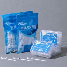 雙線細滑牙線棒50入 高分子細滑牙線 口腔深層清潔護理, 1個, 高分子款-袋裝50人
