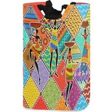 Visesunny 대용량 세탁 바구니 춤추는 아프리카 여성 다채로운 패치워크 옥스포드 천 보관 침실 욕실 기숙사 어린이 방용 257083, Visesunny 대용량 세탁 바구니, 춤추는 아프리카