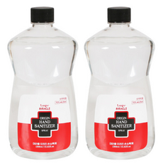 리필용 미라클 액상 손소독제 손소독기계 리필, 1L, 2개