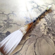 동양화대붓 두꺼운 서예 도구 구경 S사이즈 벼루 입문용 장식 바림붓 한석봉 용조각 무대, 총장 62CM 흑단 목조룡 겸호, 말필