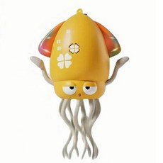 可愛魷魚造型玩具，柔軟觸手，激發想像力，陪伴孩子成長, 黃色, 1個