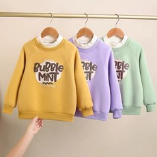 賣場優選新款可愛童裝女童長袖女童衛衣刷毛秋冬款2025新款洋氣兒童冬裝加厚高領上衣小女孩套頭