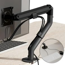 M7 15-32인치 초강력 프리미엄 싱글 모니터암 거치대, 1개, 블랙