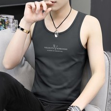 莫代爾男士圓領背心 夏季冰絲無袖坎肩馬甲 運動健身男潮