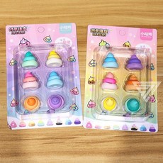 小咕咚 繽紛便便造型橡皮擦 創意捏皮設計 可拆裝趣味文具, 1個, 繽紛便便 XGD-2407