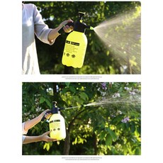 氣壓式噴霧器 2L大容量手動高壓噴水壺 園藝澆花消毒專用, 1個, 黃色送加長桿, 黃色