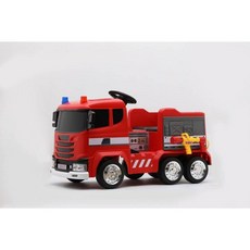 전동 어린디 전동카 전동차 소방차 4륜 리모컨 구조대, 드라이브 4개 + 12V10A + 다기능 스윙 리모콘, 낮은 구성 자전거 소방차 빨간색+12v7 배터리
