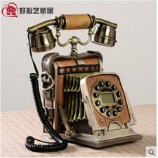 奇斯 復古座機 家用仿古藝術裝飾時尚造型電話機, 1個, 按鍵款