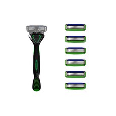 도루코 페이스6 면도기 1개 + 면도날 6개(장착날포함) 면도기세트, 1세트, 면도기 대+면도날 6개