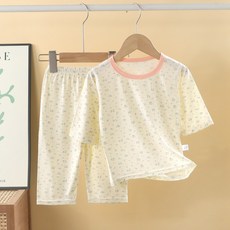 兒童莫代爾套裝夏季男女寶寶寬鬆薄款空調服休閒透氣家居服套裝批