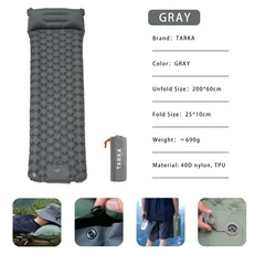 TARKA 2m 길이 풍선 매트리스 야외 캠핑 자체 팽창 Spliceable 하이킹 낚시 슬리핑 패드 Air Chusion, 04 gray