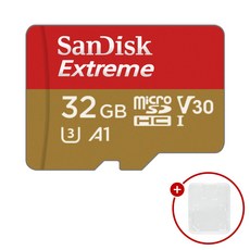 샌디스크 마이크로SD카드 Extreme 익스트림 SDSQXAF-032GB + SD카드 케이스, 1개, 32GB
