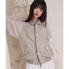 프렌다 BUTTON STAR DOT 스웨트 집업 JAKET 그레이
