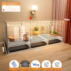 토끼키우기 토끼장 아크릴케이지 반려 트레이 사육 케이지 경량, 대형 높이 확장 107 x 35x52 양면, 1개, 1g