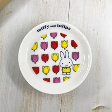 Miffy 米菲兔 米飛兔 鬱金香系列 日本製 瓷器 小碟子 日本直送，現貨在台, 1個, 白色