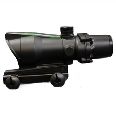 【翔準】4倍海螺紅/綠光真光杵 小海螺真光纖全金屬望遠鏡 生存遊戲, 綠光, 黑色, 1個