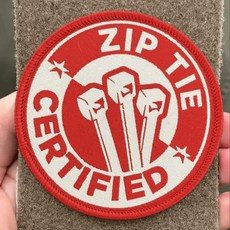 지퍼 타이 인증 재미있는 모랄 패치 - 군용 장비 배낭 오퍼레이터 야구 모자 플레이트 캐리어 및 조끼용 전술 자수, 지퍼 타이 인증 재미있는 모랄 패치 - 군용 장비, 배