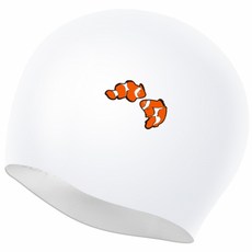 [아쿠스] 리틀니모 캐릭터 실리콘 수영모자 디자인 수영모 수모 화이트, WHT, 1개