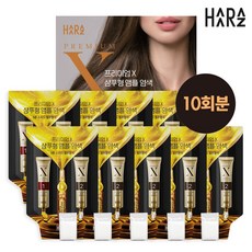하라즈 프리미엄X 샴푸형 앰플 염색, 흑색, 10개