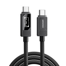 ESSAGER 디스플레이 C-C 100W 고속 충전 케이블 1M/2M 1개, 블랙, 1m 블랙, 1m