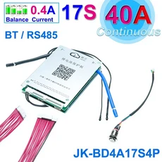 JK-BMS 스마트 블루투스 액티브 밸런스 리튬 이온 LiFePo4 LTO 배터리 4S 8S 16S 17S 20S 12V 24V 36V 48V, 01 JK-BD4A17S4P