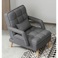 SeekFun 다용도 리클라이너 1인용 소파 등받이 6단 각도조절 의자 소파베드 수납함 스툴, 다크 그레이(스툴 없음)